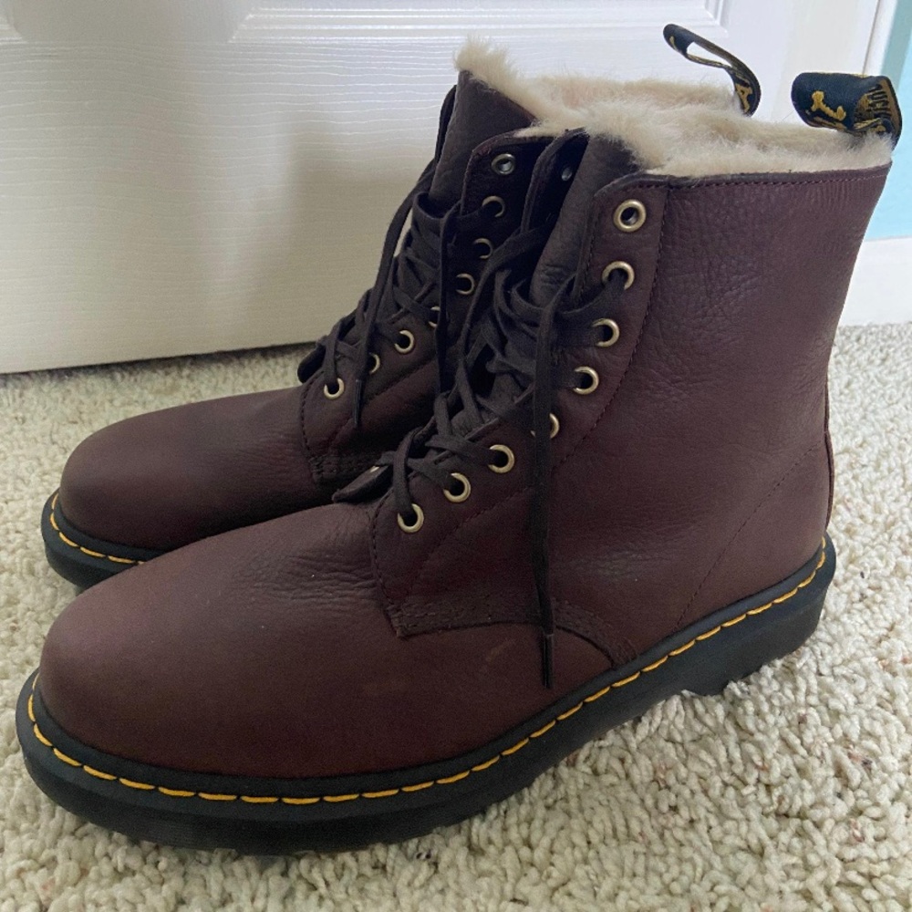 Dr Martens Men’s Faux Fur Leather Boots